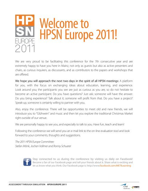 Welcome to HPSN Europe 2011! - Human Patient Simulation Network