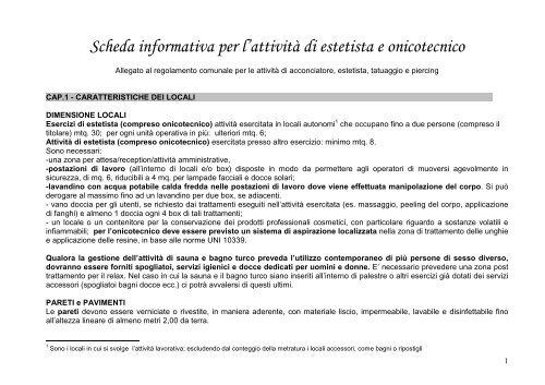 Scheda Estetista Pdf Comune Di Medicina