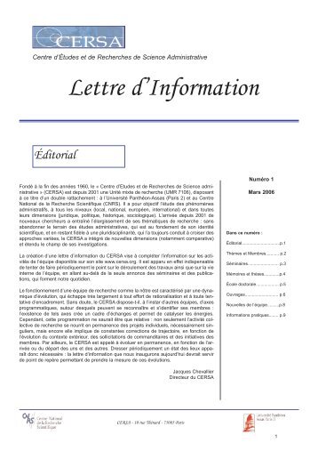 page 1.qxp - CERSA - CNRS