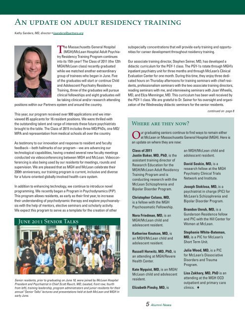 Winter 2011 Newsletter - McLean Hospital - Harvard University