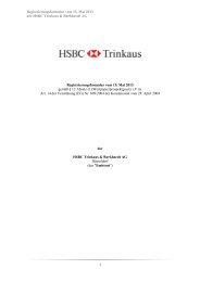 Registrierungsformular vom 15. Mai 2013 der HSBC Trinkaus ...
