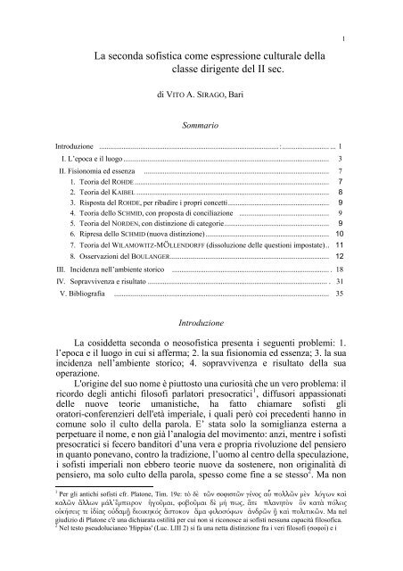 La seconda sofistica come espressione culturale della ... - sirago.net