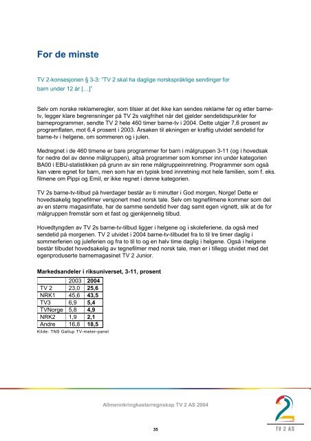 Allmennkringkasterregnskap 2004 - Tv2