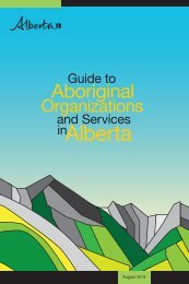 Guide to Aboriginal Organizations and Services in Alberta