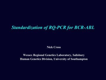 The international scale for BCR-ABL - National Genetics Reference ...