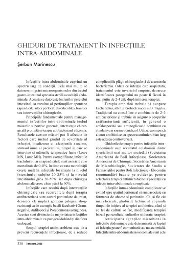 Ghiduri de tratament in infectiile intra-abdominale