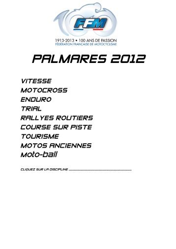 PALMARES 2012 - Ffm