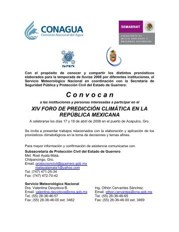 XIV Foro sobre la PredicciÃ³n ClimÃ¡tica en MÃ©xico - Servicio ...