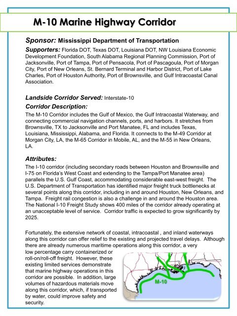 M-5 Marine Highway Corridor - Maritime Administration - U.S. ...