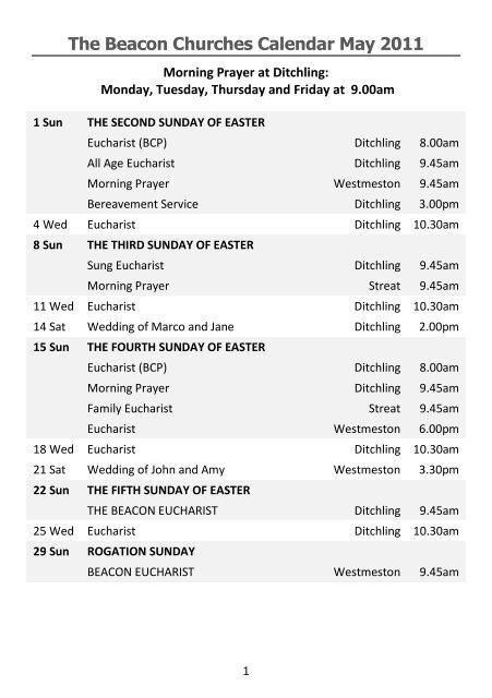 The Beacon May 2011 - Beacon Parish of Ditchling, Streat ...