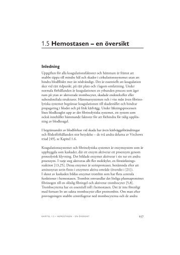 1.5 Hemostasen â en Ã¶versikt - SBU