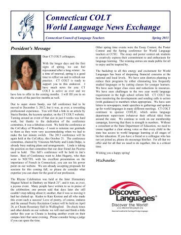 Spring 2013 - Connecticut Council of Language Teachers