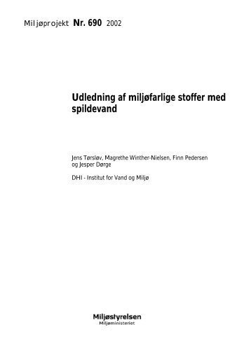 Udledning af miljÃ¸farlige stoffer med spildevand - MiljÃ¸styrelsen