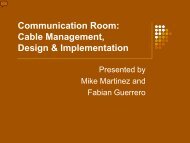 Communication Room: Cable Management Design & Implementation