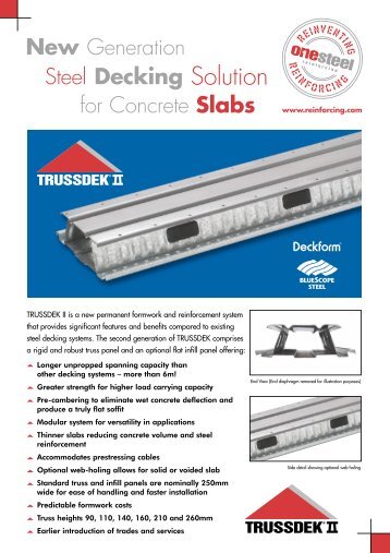 TRUSSDEK II Steel Decking Solution for Concrete Slabs - OneSteel