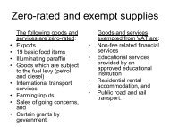 Zero-rated and exempt supplies