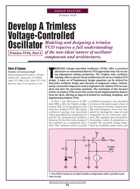 Develop A Trimless Voltage-Controlled Oscillator - Ladyada.net