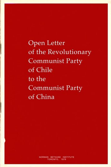 Open Letter of the Revolutionary Communist ... - From Marx to Mao