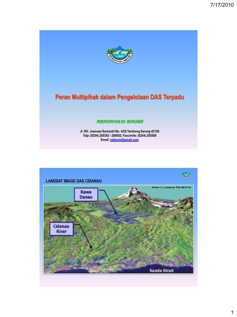 Peran Multipihak dalam Pengelolaan DAS Terpadu - rupes