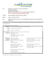 January 24, 2011 Meeting Agenda - California Tourism