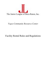 Facility Rental Rules and Regulations - Junior League of Boca Raton