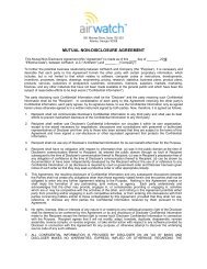 MUTUAL NON-DISCLOSURE AGREEMENT - AirWatch