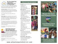 birthday party brochure - Wheaton Park District