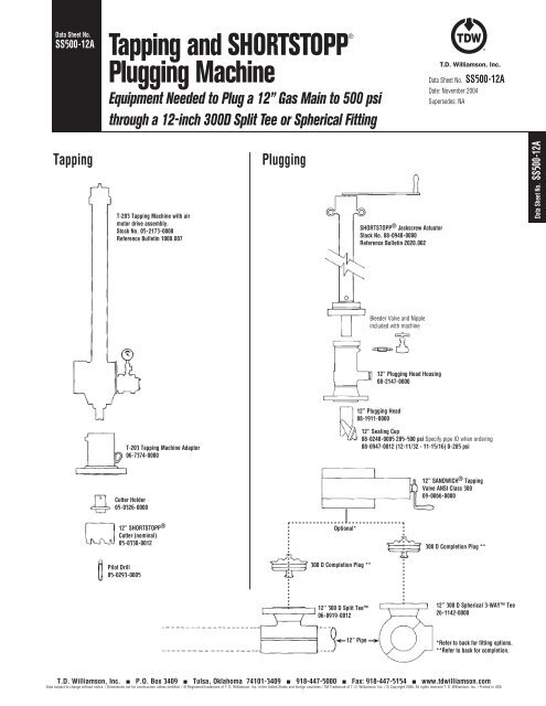 SHORTSTOPPÂ® 500 12A Data Sheet - T.D. Williamson, Inc.