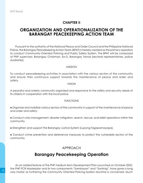 Barangay Peacekeeping Operation - Philippine National Police