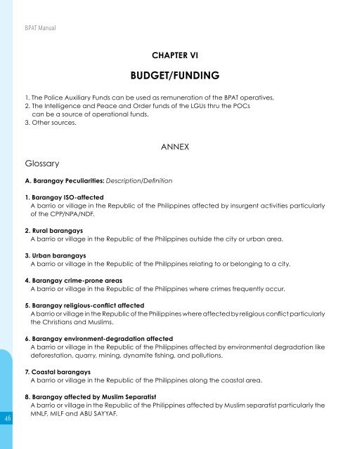 Barangay Peacekeeping Operation - Philippine National Police