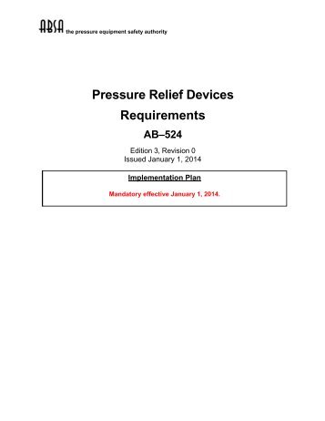 AB-524 Pressure Relief Devices Requirements, Ed.2 - ABSA