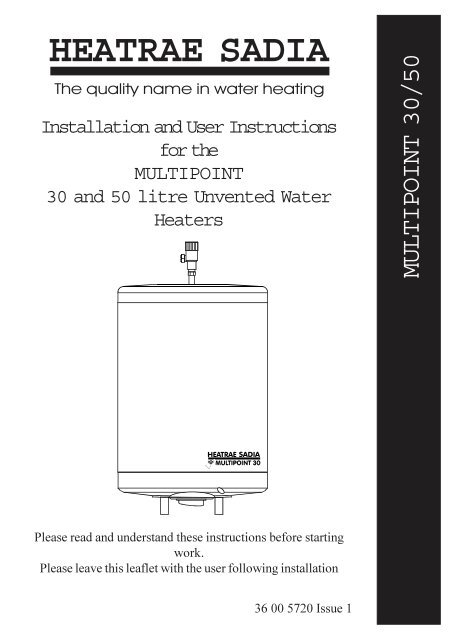 Heatrae 30L u0026amp; 50L Multipoint Water Heater 3kw ... - BHL.co.uk