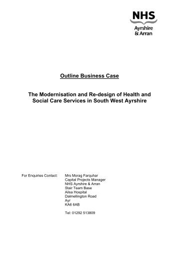 Outline Business Case - NHS Ayrshire and Arran.