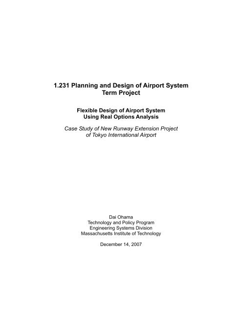 Flexible Design of Airport System Using Real Options Analysis - MIT