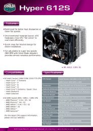 Hyper 612S Product Sheet page 1 - Cooler Master