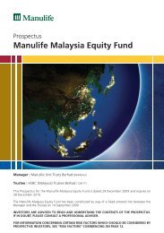 Manulife Malaysia Equity Fund - Manulife Insurance Berhad