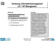 Vorlesung: Informationsmanagement LE 7: IKT-Management