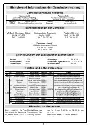 Hinweise und Informationen der Gemeindeverwaltung - Fridolfing