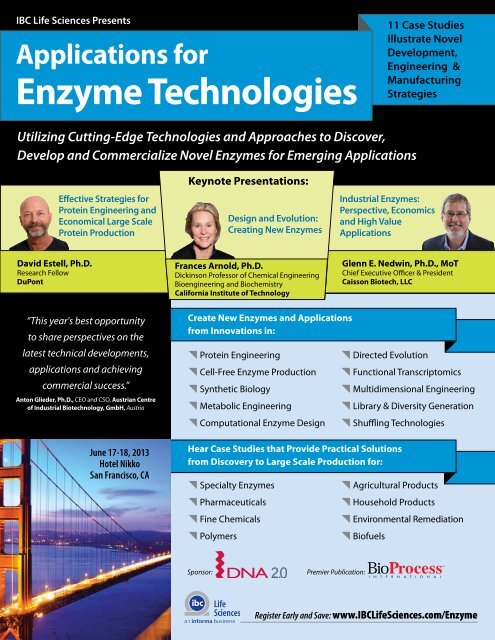 Applications for Enzyme Technologies