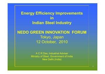 E Effi i I t Energy Efficiency Improvements in Indian Steel Industry ...