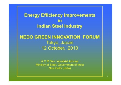 E Effi i I t Energy Efficiency Improvements in Indian Steel Industry ...