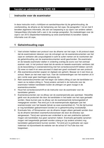 handel en administratie CSPE KB 2012 instructie voor de ...