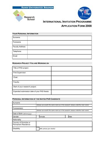 Application Form Research School doc2doc - RUB Research ...