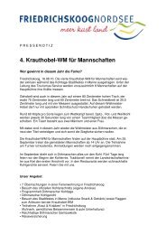 4. Krauthobel-Wm für Mannschaften - Friedrichskoog