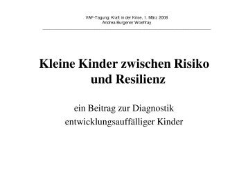 Kleine Kinder zwischen Risiko und Resilienz - VAF.ch