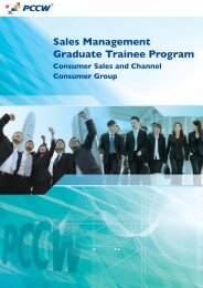 Sales Management Graduate Trainee Program - PCCW / HKT ...