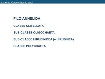 2. IntroduÃ§Ã£o aos Annelida - Instituto de Biologia da UFRJ