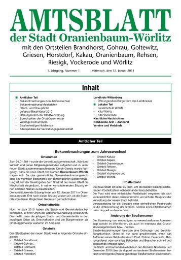 AmtsblAtt - WÃƒÂ¶rlitzer Winkel