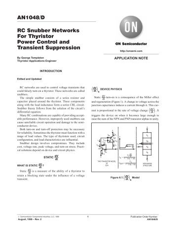 AN1048/D RC Snubber Networks For Thyristor Power Control and ...