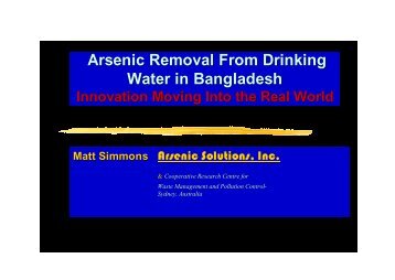 Arsenic Removal From Drinking Water in Bangladesh